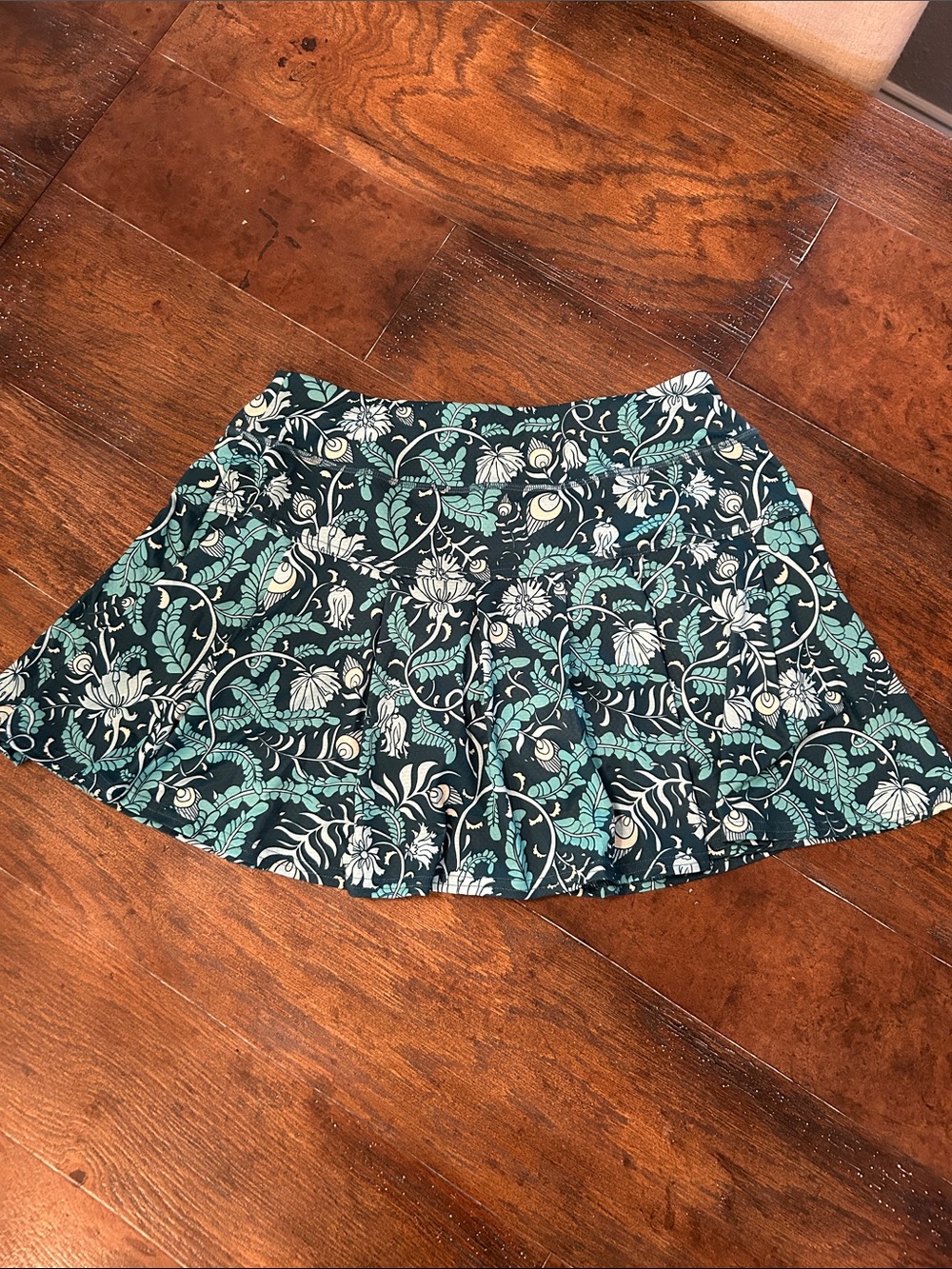 Gottex NWT Floral Skort Teal Sz Med Pickleball Tennis Golf Athleisure Pockets